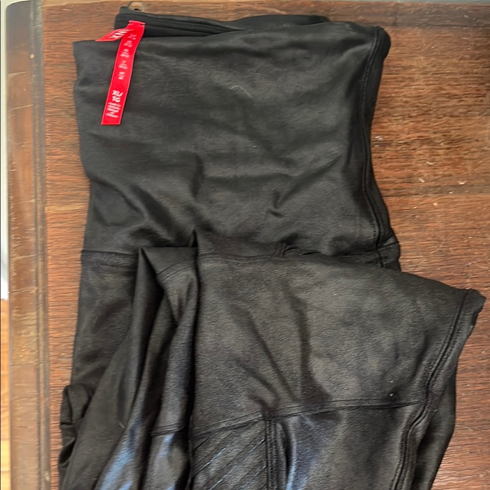 SPANX faux leather biker Leggings